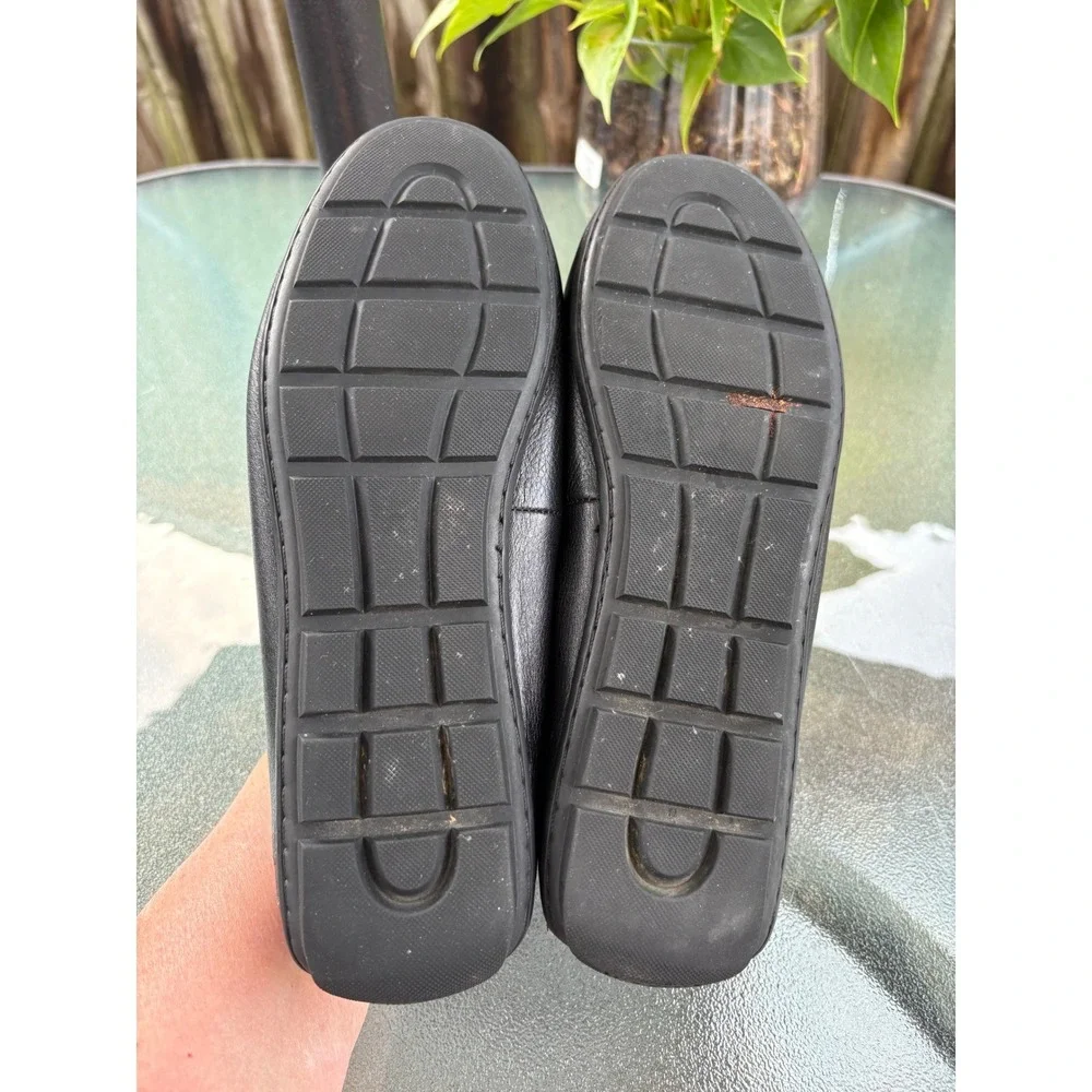 Coach Mary Lock Up Black‎ Pebbled Leather Loafers Driving Mocs A00925 Womens 7.5